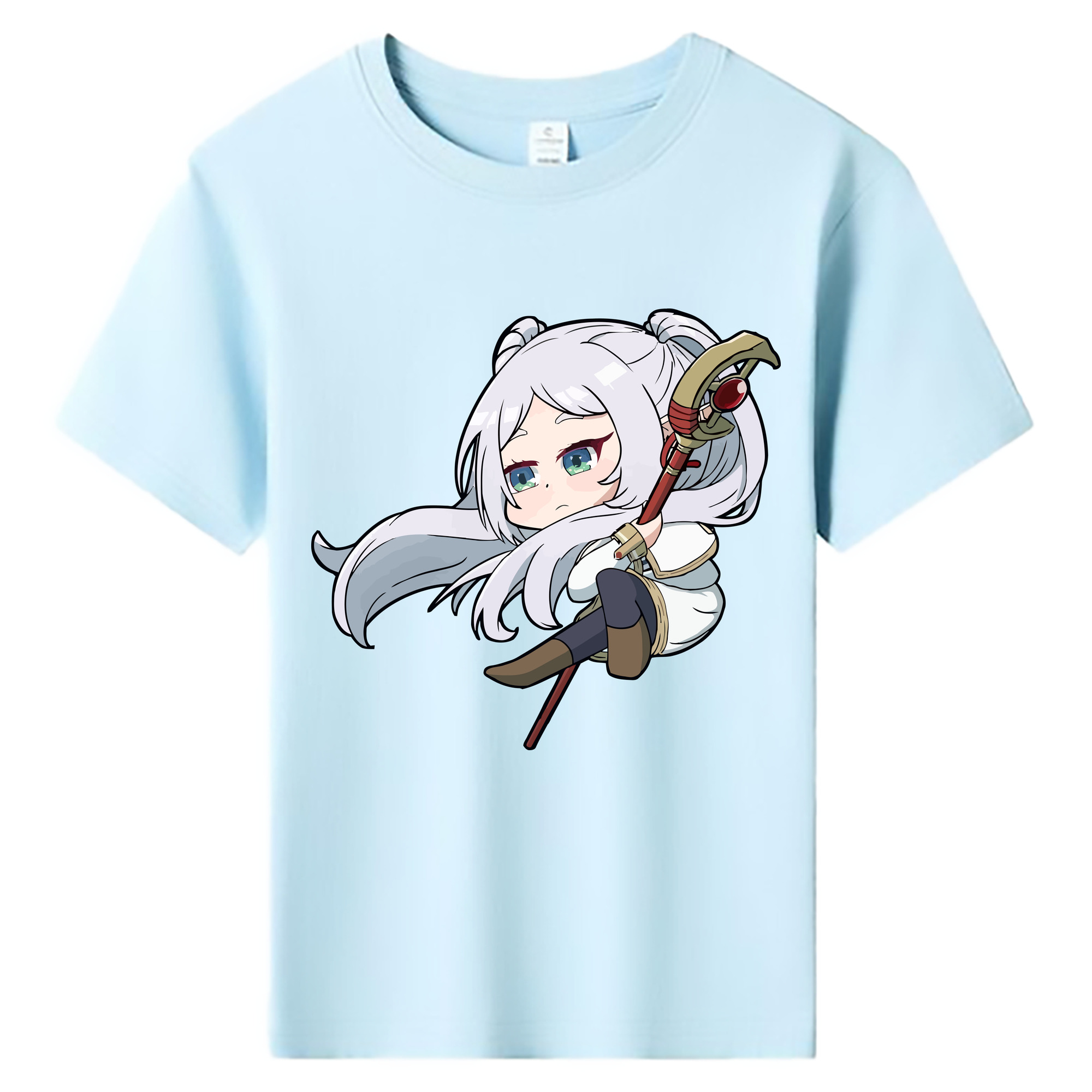 （画像用） 葬送のフリーレン Frieren 綿100％キッズTシャツ（フロントプリント）